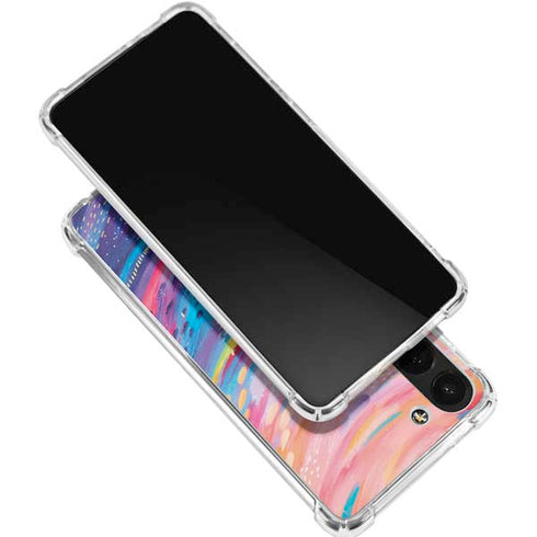 Rainbow Wave Brush Stroke by Etta Vee Galaxy S24 FE Clear Case